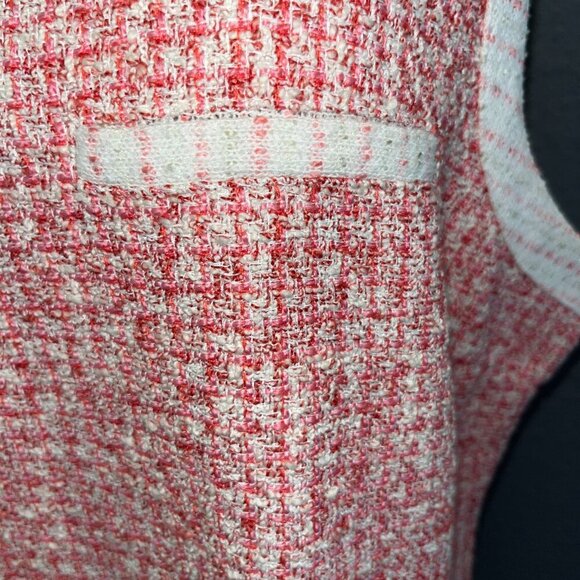 ANTHROPOLOGIE MAEVE RED WHITE & PINK BOUCLE TWEED CHANEL STYLE MINI DRESS - XL - Picture 6 of 15